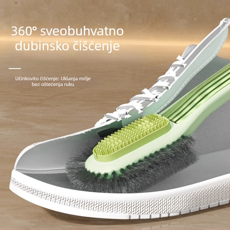 Dvostruka četka za cipele s pet stranica za njegu nubuka i velura