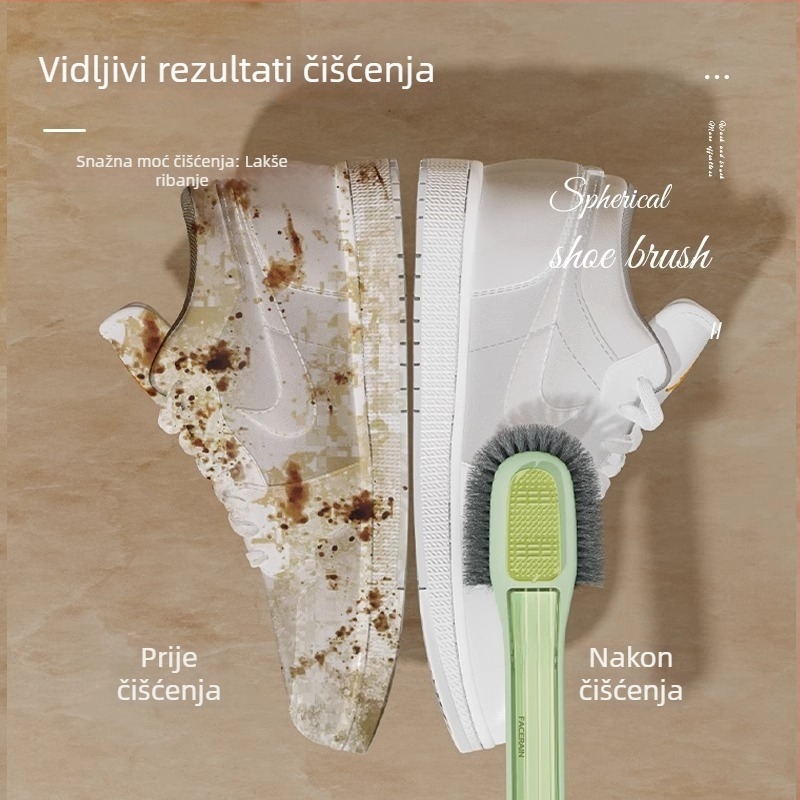 Dvostruka četka za cipele s pet stranica za njegu nubuka i velura