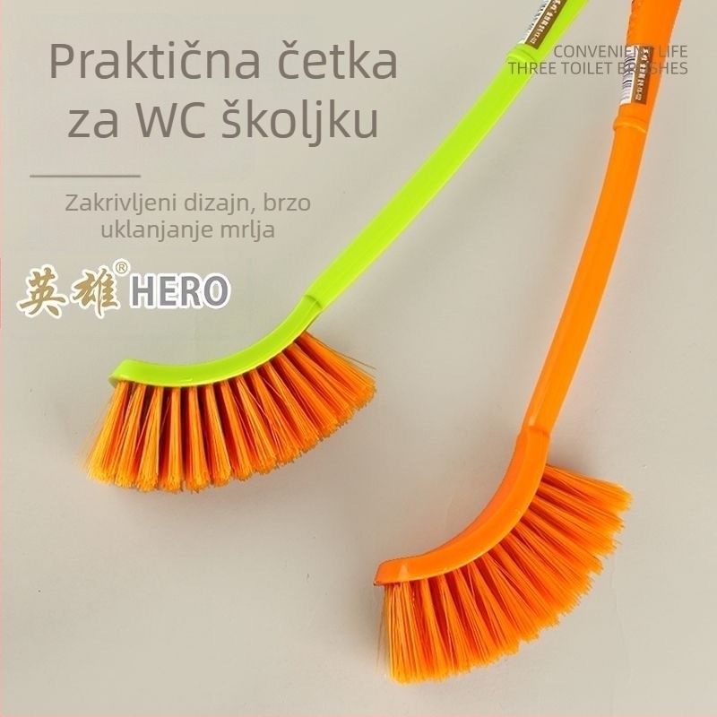 Kangmi Četka za WC s zakrivljenim vratom, mekanim vlaknima i zlatnim žicama