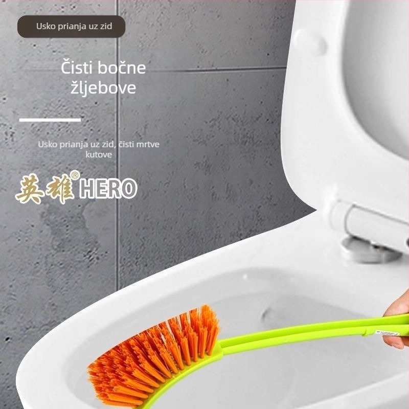 Kangmi Četka za WC s zakrivljenim vratom, mekanim vlaknima i zlatnim žicama