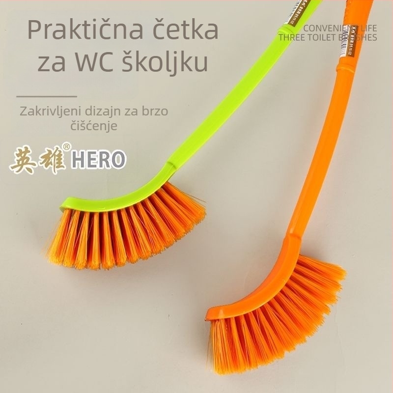 Kangmi Četka za WC s zakrivljenim vratom, mekanim vlaknima i zlatnim žicama