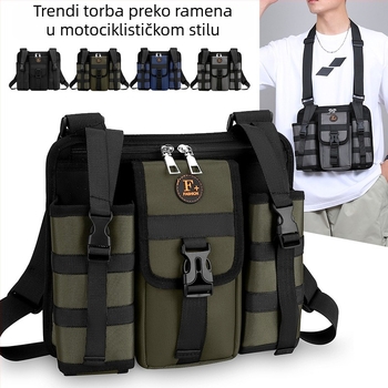 Muška casual torba preko ramena, gradski stil, vodootporna, ultra lagana, prozračna; džep za bocu vode i pretinac za kišobran; kompatibilno s uređajem do 8 inča.