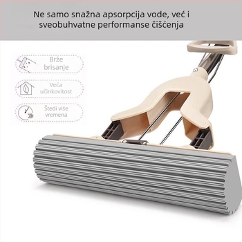 27 cm mop od mikrovlakana, sklopa glava za iscijeđivanje vode i podesiva ručka od nehrđajućeg čelika