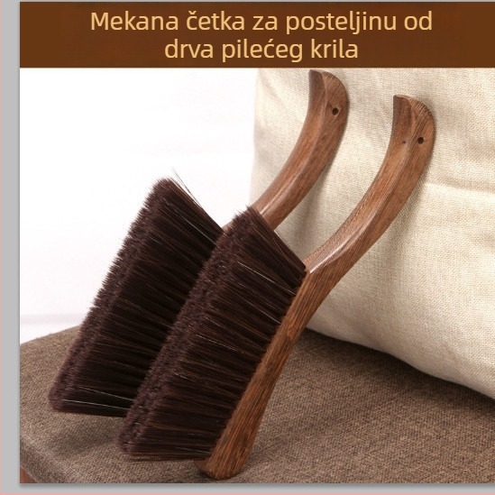 Četka za čišćenje kreveta s čvrstim drvenim držačem u obliku pilećeg krila i mekanim dlačicama