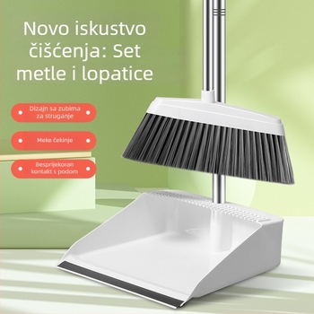 Prilagodljiv set metle i lopatice za prašinu s mekanim dlačicama za kupaonicu i kuhinju