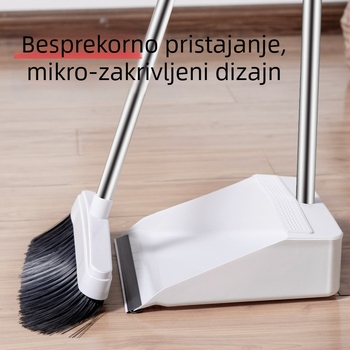 Prilagodljiv set metle i lopatice za prašinu s mekanim dlačicama za kupaonicu i kuhinju