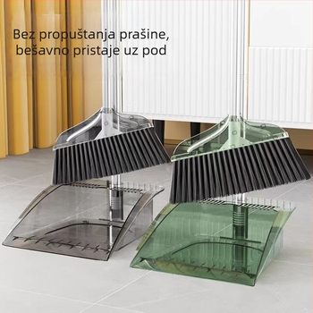 Prozirni set metle i lopatice za prašinu, deblji, velik za kućnu upotrebu – dvodijelni set