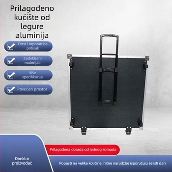 Aluminijski kovčeg s kotačićima za instrumente, vodootporan i otporan na udarce, prilagodljiv fotografijskoj opremi