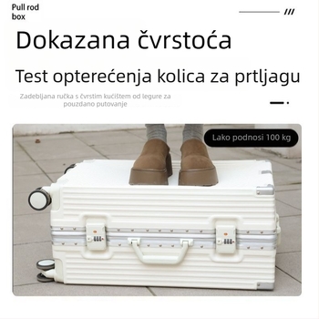 Prilagođeni modni kofer za putovanje, unisex, 24-inčni s velikim kapacitetom; 20-inčni studentski model s okretljivim kotačićima i TSA kombinacijskim zaključavanjem