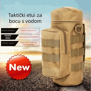 095 Višenamjenska vanjska torba za bocu vode s vojno-taktičkim dizajnom, pogodna za putovanja, planinarenje i alpinizam, s dodatnim džepom za pribor.