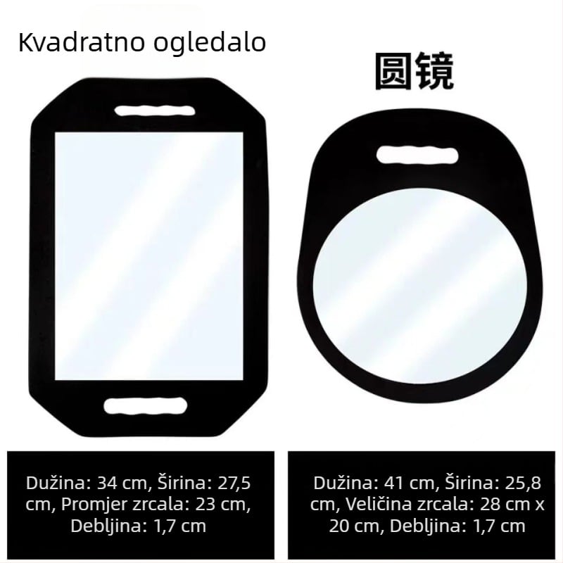 Zidni ogledalo za šminkanje i njegu kose, četvrtasti ogledalo s pjenastim stražnjim dijelom
