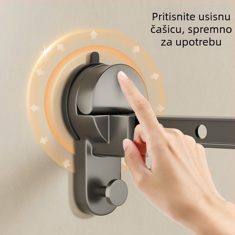 Sklopiva sušilica za odjeću s usisnim čašicama, unutarnja upotreba, aluminijski jednodijelni stup