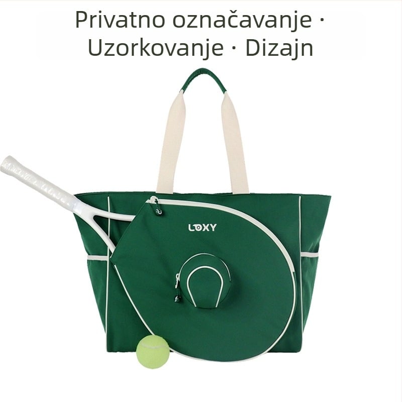 Torba za tenis i badminton, velika kapaciteta, prilagodljiva, lagana, torba za fitness i jogu s jednim remenom preko ramena