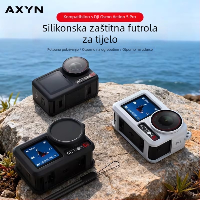 Silikonsko zaštitno kućište za DJI Action 5 Pro/4/3, poklopac za objektiv i kućište otporno na padove