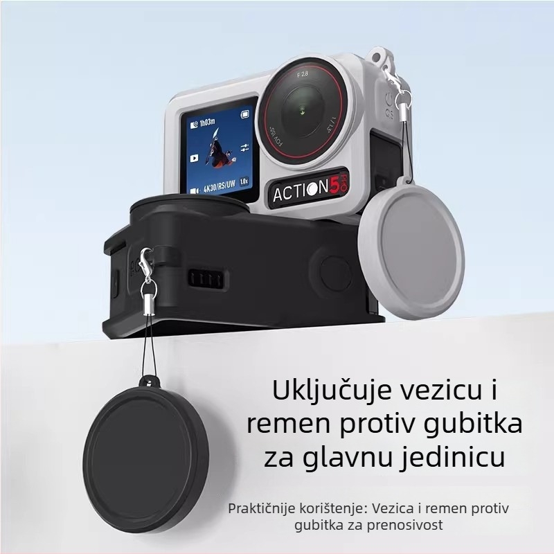 Silikonsko zaštitno kućište za DJI Action 5 Pro/4/3, poklopac za objektiv i kućište otporno na padove