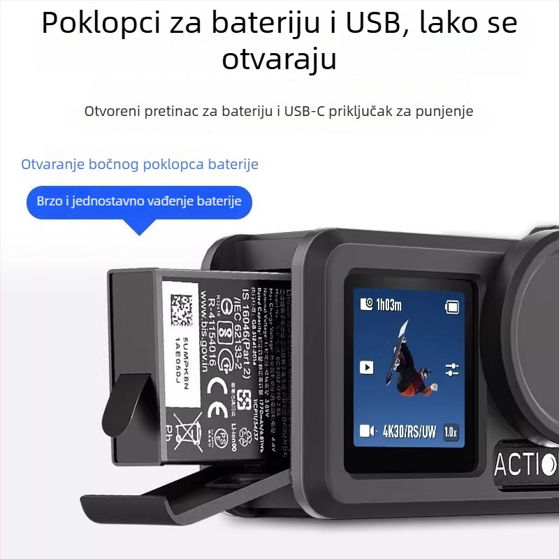 Silikonsko zaštitno kućište za DJI Action 5 Pro/4/3, poklopac za objektiv i kućište otporno na padove