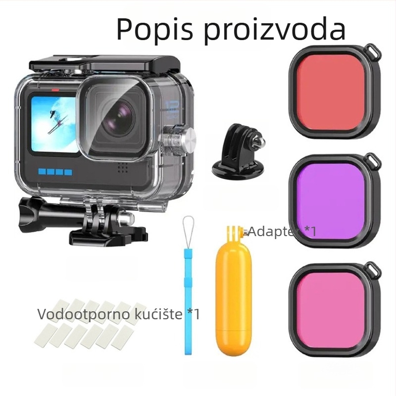 GoPro 9-13 vodootporno kućište s plutajućim šipkama i filtrom