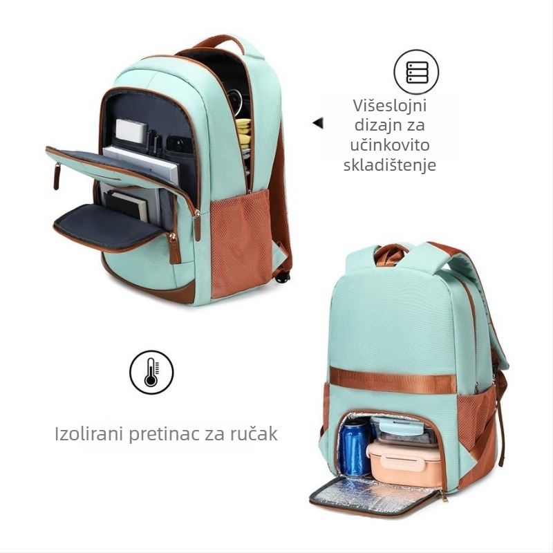 Ruksak za putovanja velike kapacitete s usklađivanjem boja, moderan poslovni stil, ruksak za prijenosno računalo 15 inča, unisex