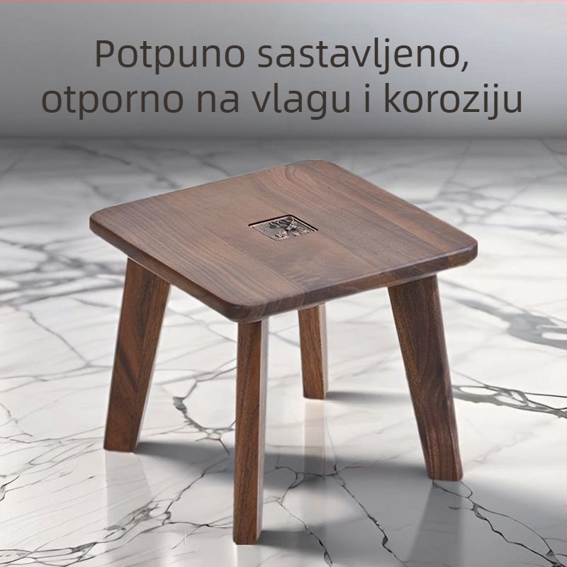 Drvena stolica za kupaonicu za starije osobe i trudnice, protuklizno sjedalo za tuširanje, vodootporna i otporna na koroziju, niski tabure