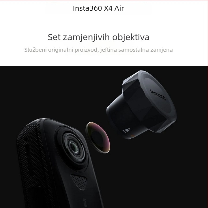 Shadowstone Insta360 X4 Air Set Uklonjivih Objektiva – HD Optičke Leće za Zamjenu