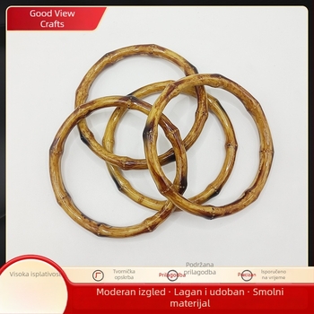 DIY dodaci za prtljagu – plastična okrugla ručka s imitacijom bambusa, velika 12,5 cm