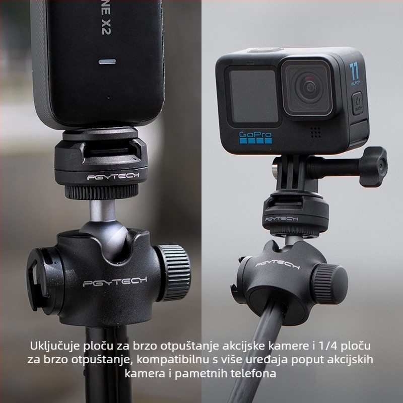 PGYTECH CapLock set za brzi oslobađanje za sportsku kameru s kugličnom glavom i adapterima
