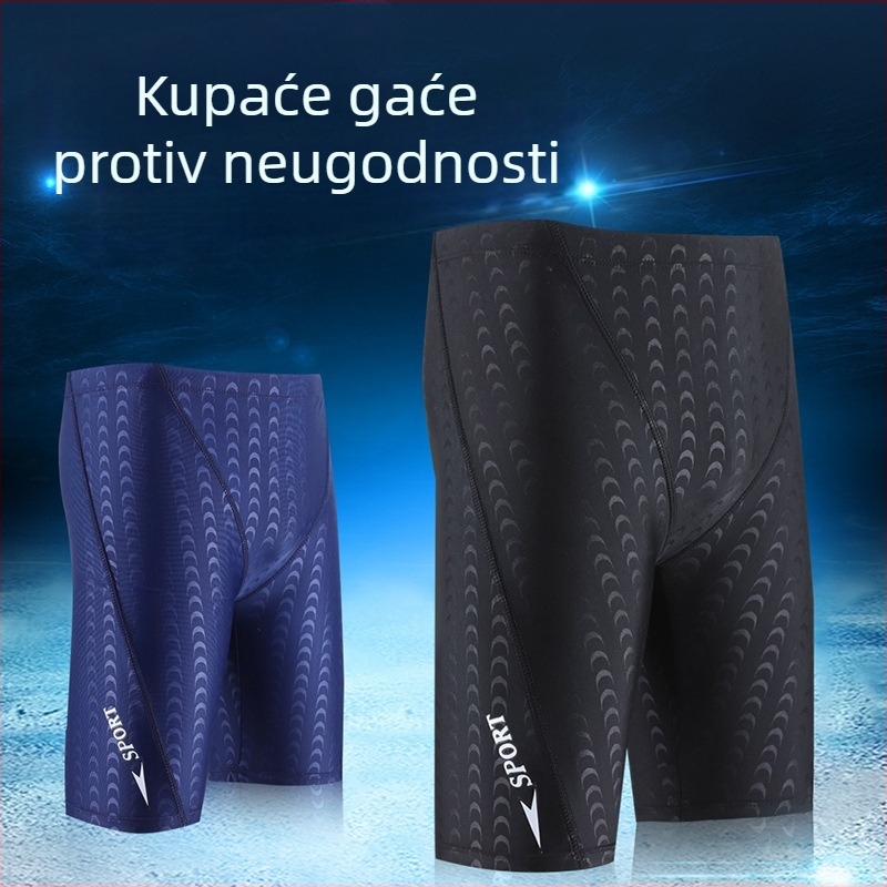 Muške kupaće hlače s teksturom morskog psa, materijal poliester-elastan, briefs stil