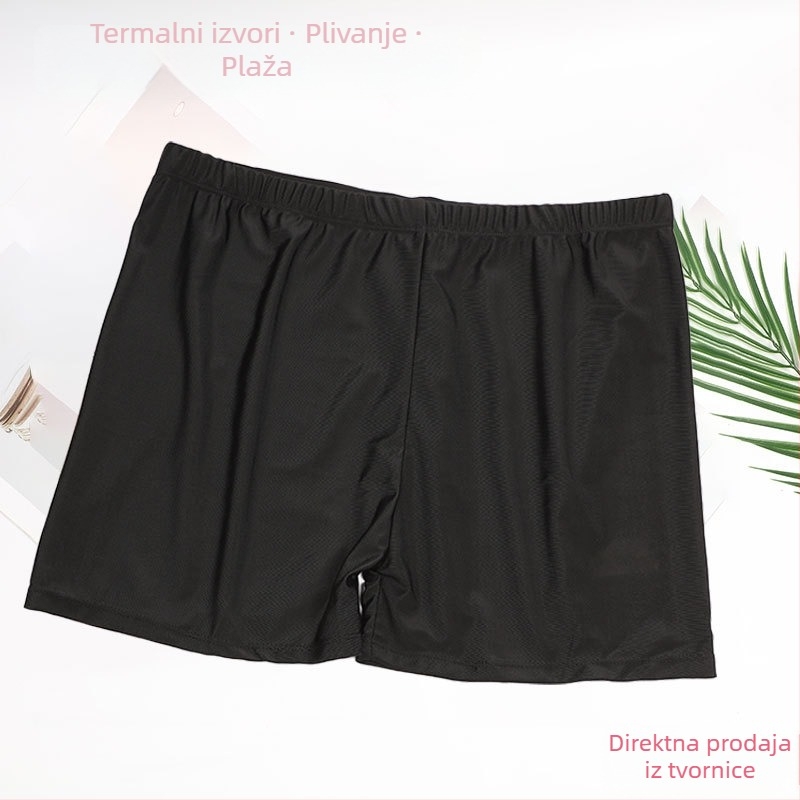 Muške kupaće hlače plus veličine, crne, boxer stil, za bazen i spa