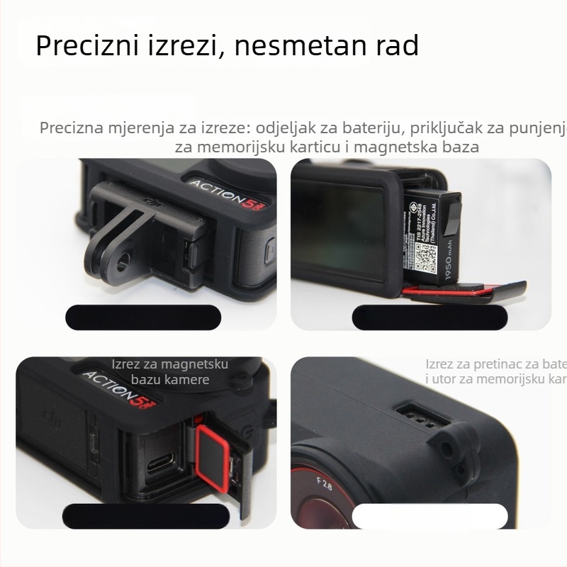 Silikonsko zaštitno kućište za DJI Action 5 Pro/4/3 – zaštita od pada i gubitka za sportske kamere
