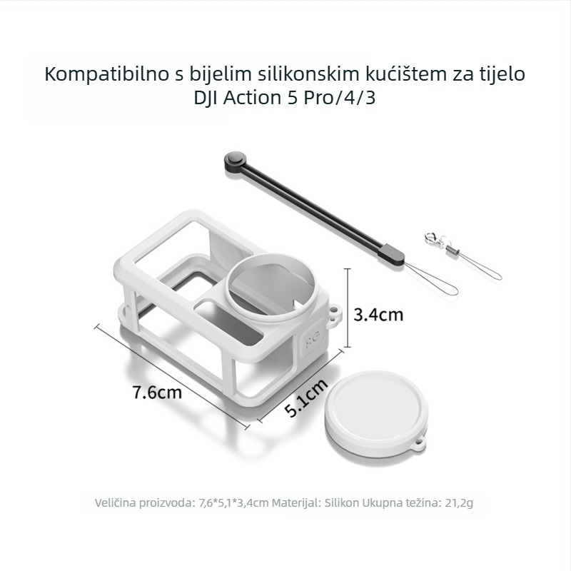 Silikonsko zaštitno kućište za DJI Action 5 Pro/4/3 – zaštita od pada i gubitka za sportske kamere