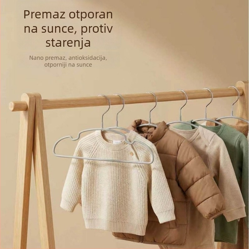 Debela i protuklizna vješalica za dječju i bebinu odjeću, bez tragova, dizajn protiv nabiranja na ramenima, kućna vješalica za sušenje.