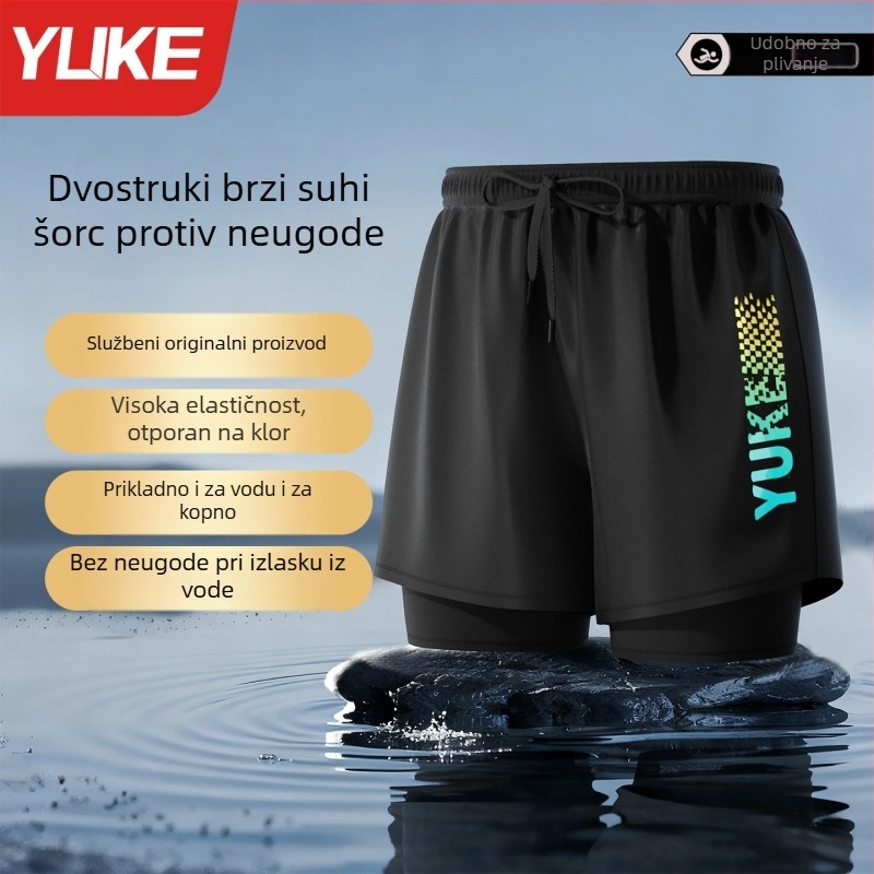 Muške kupaće hlače 2026, dvostruki sloj, za odrasle, dizajn protiv nelagode, komplet za tople izvore