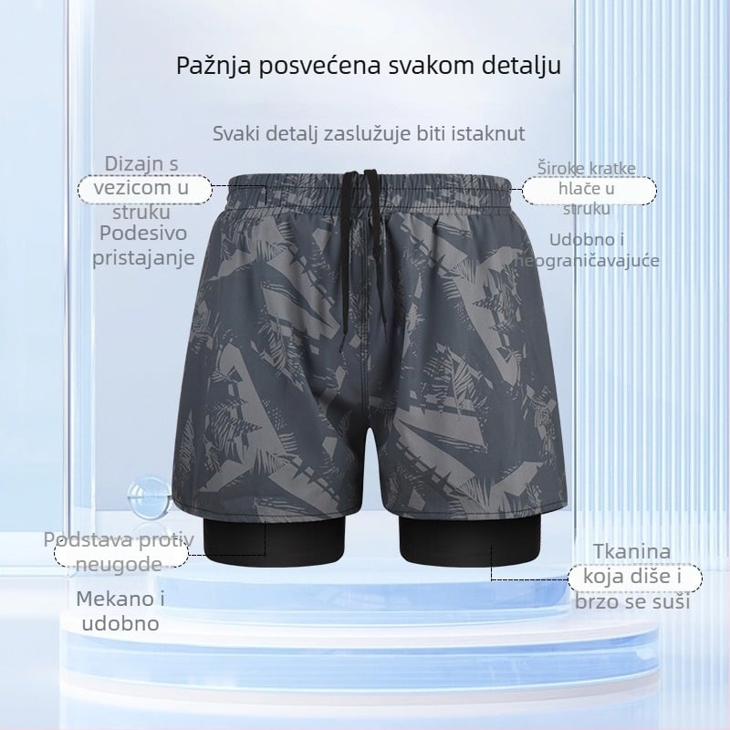 Promise muške kupaće gaće s dvostrukim slojem, brzo se suše, jednofarbne, stil briefs