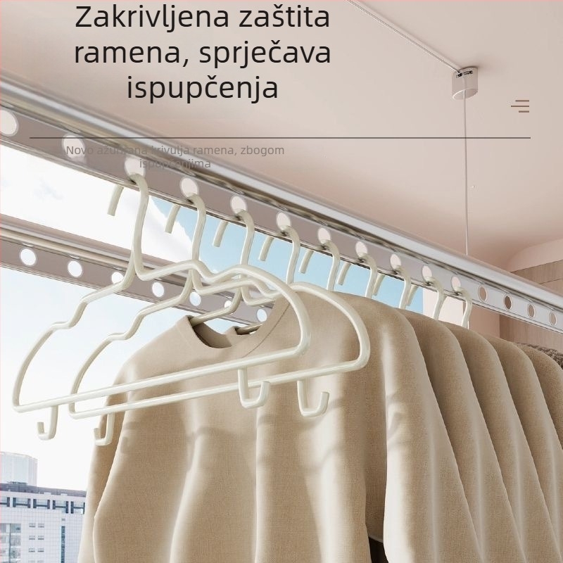 L309 Vješalica za odjeću s velikim ramenima, bez tragova, debeli šuplji cijevi od čelika, čvrsta za odrasle, pogodna za studentski dom
