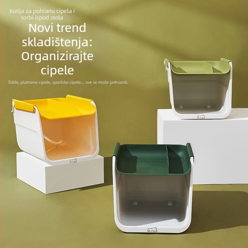 Pod stolom organizator s kotačićima za cipele, torbe i kišobranima — 45 L, 36×30×25 cm, odjeljci