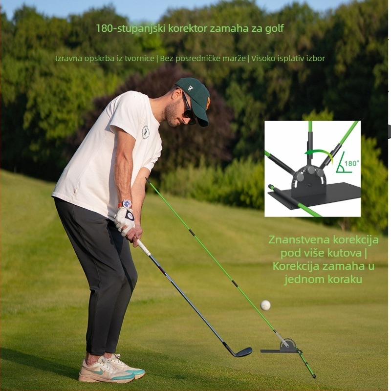Golf trener za ravni udarac s prilagodljivom korekcijom držanja od 180°