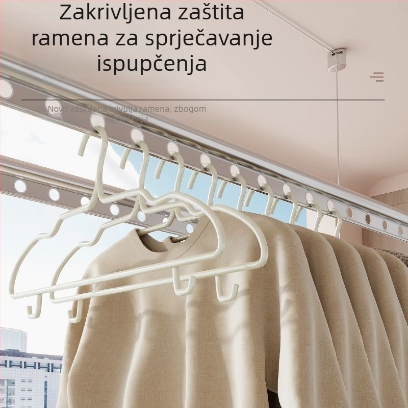 Velika vješalica za odjeću s zaštitom ramena, debeli šuplji cijevi s utorima, bez mrlja, ojačana za odrasle, pogodna za studentske domove