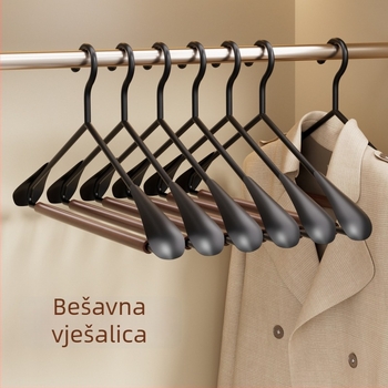 Držač za odjeću od bukovog drveta sa širokim ramenima, ojačani dizajn