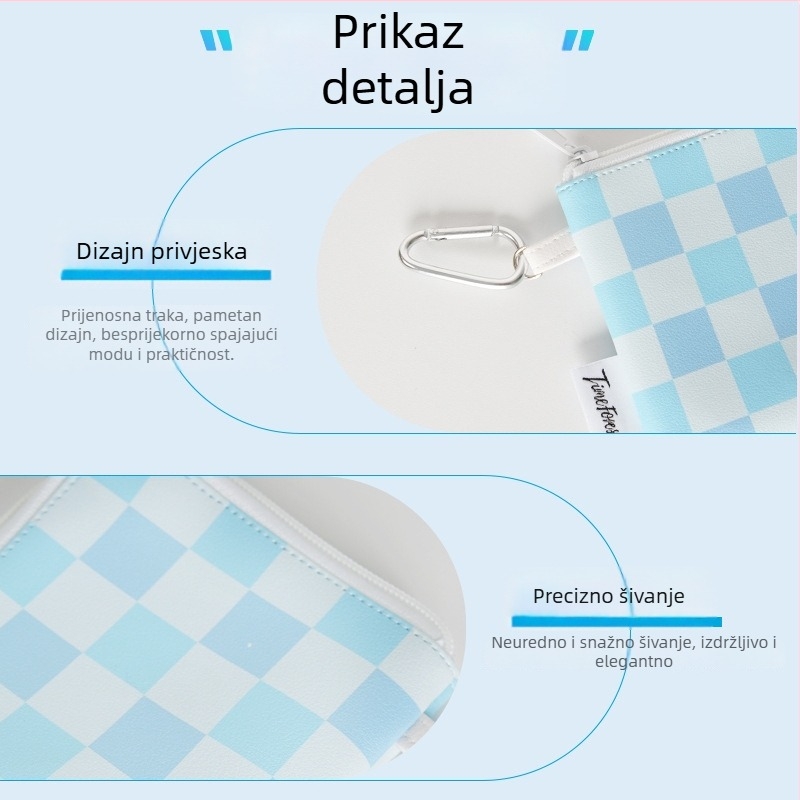 Prilagođena tiskana torbica s patentnim zatvaračem za novčiće i kartice, kompaktna torbica za slušalice i ključeve