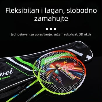 Set od dvije badminton rakete za početnike – obiteljsko vježbanje i trening