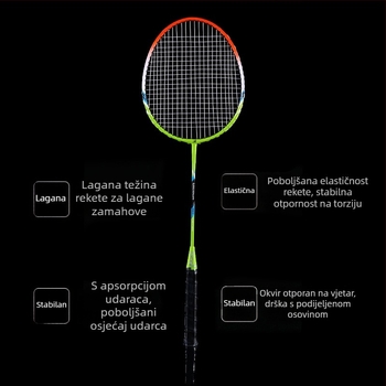Set od dvije badminton rakete za početnike – obiteljsko vježbanje i trening
