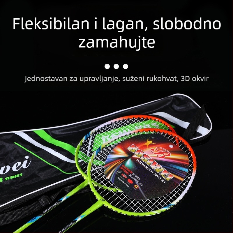 Set od dvije badminton rakete za početnike – obiteljsko vježbanje i trening