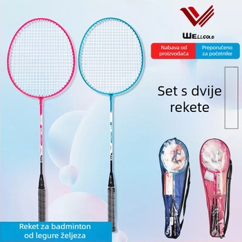 Set reketa za badminton za početnike, rekete od legure željeza za trening, univerzalni set od 2 komada