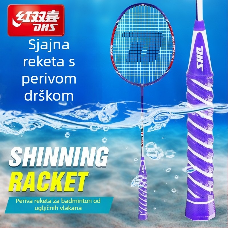 DHS Red Double Happiness S6 serija badminton reketa od karbonskih vlakana, tip kontrole, ultra lagana, izdržljiva, periva ručka