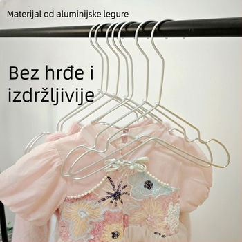 Vješalice za dječju odjeću od aluminijske legure s dugačkim kukom, protuklizne
