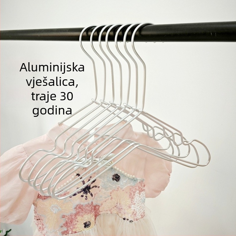 Vješalice za dječju odjeću od aluminijske legure s dugačkim kukom, protuklizne