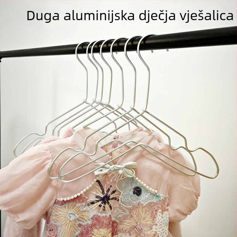 Vješalice za dječju odjeću od aluminijske legure s dugačkim kukom, protuklizne