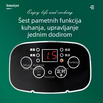 Električni višenamjenski kuhalo s funkcijom parenja i prženja – kapacitet 2–3 L, 801–1000 W, plastično kućište