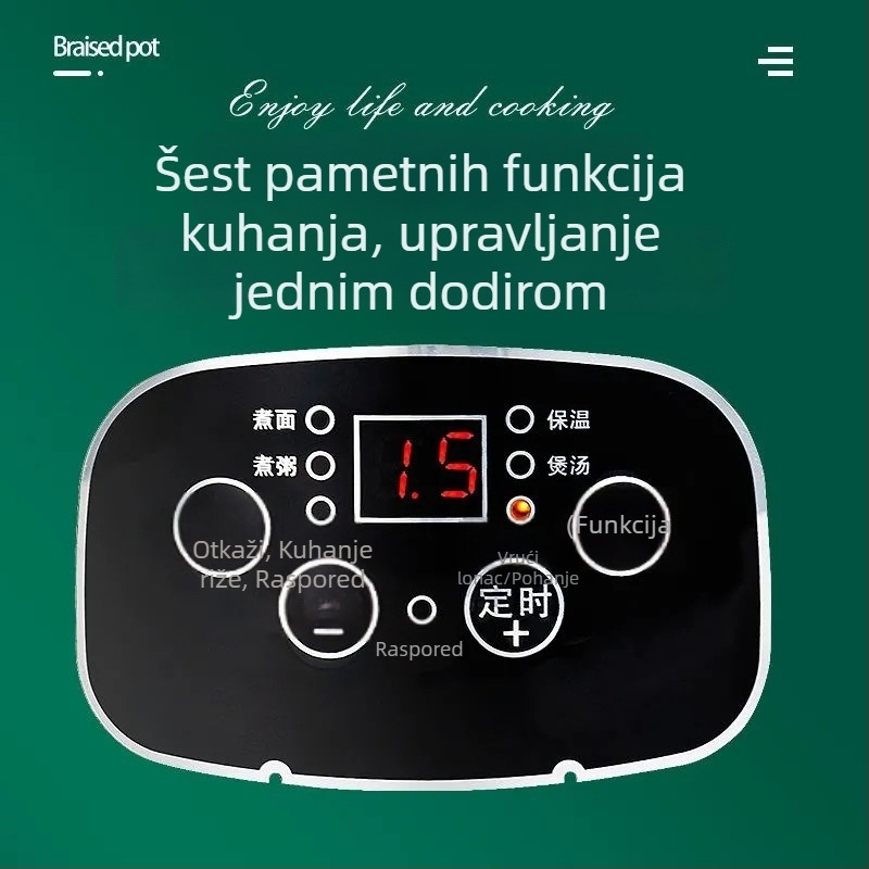 Električni višenamjenski kuhalo s funkcijom parenja i prženja – kapacitet 2–3 L, 801–1000 W, plastično kućište