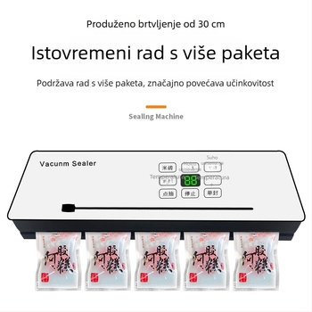 Kućni kompaktni vakuumski zatvarač s podesivom temperaturom, integriranom vakuumpumpom i plastičnim zatvaranjem
